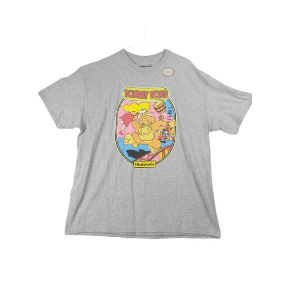 NINTENDO DONKEY KONG Shirt Mens SZ XL Gray Short Sleeve Casual‎ Gamer Twitch - Picture 1 of 6